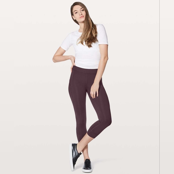 Lululemon In Movement Crop *Everlux 19" (Black Cherry) - Picture 4 of 11